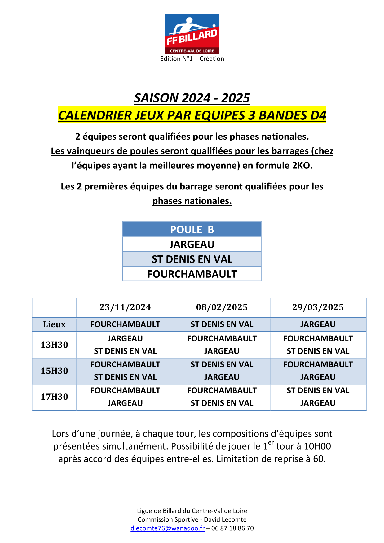 Calendrier 3B D4 B V1 Saison 2024 25 1