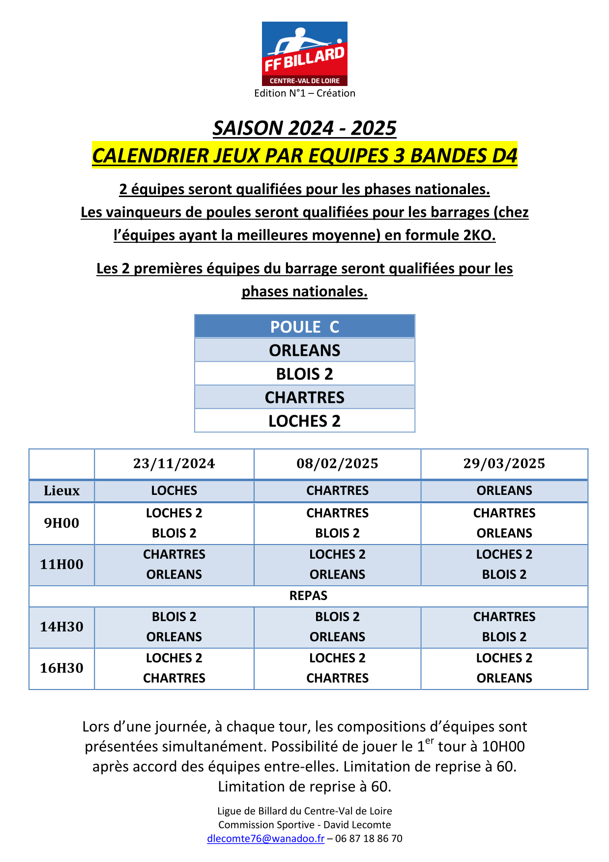 Calendrier 3B D4 C V1 Saison 2024 25 1