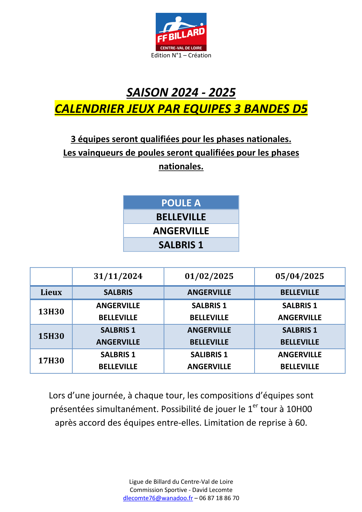 Calendrier 3B D5 A V1 Saison 2024 25 1