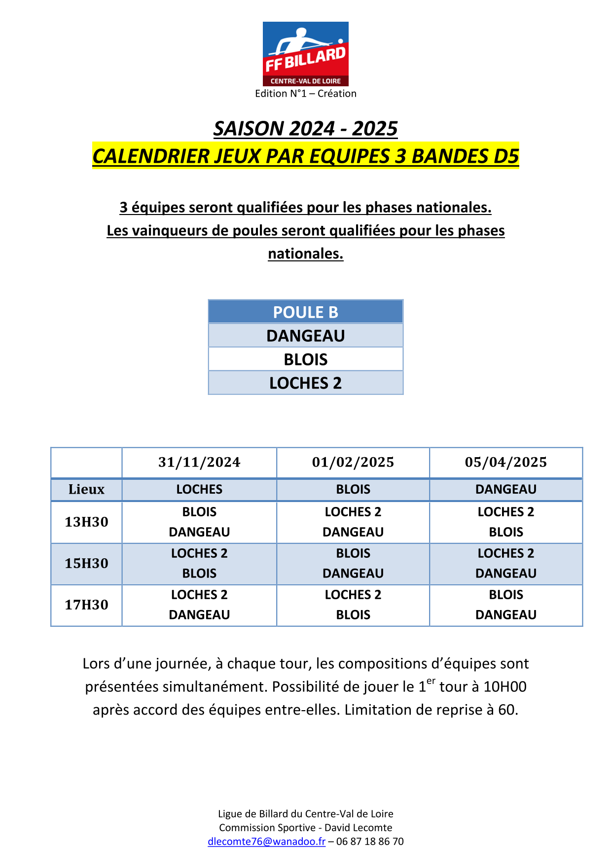 Calendrier 3B D5 B V1 Saison 2024 25 1