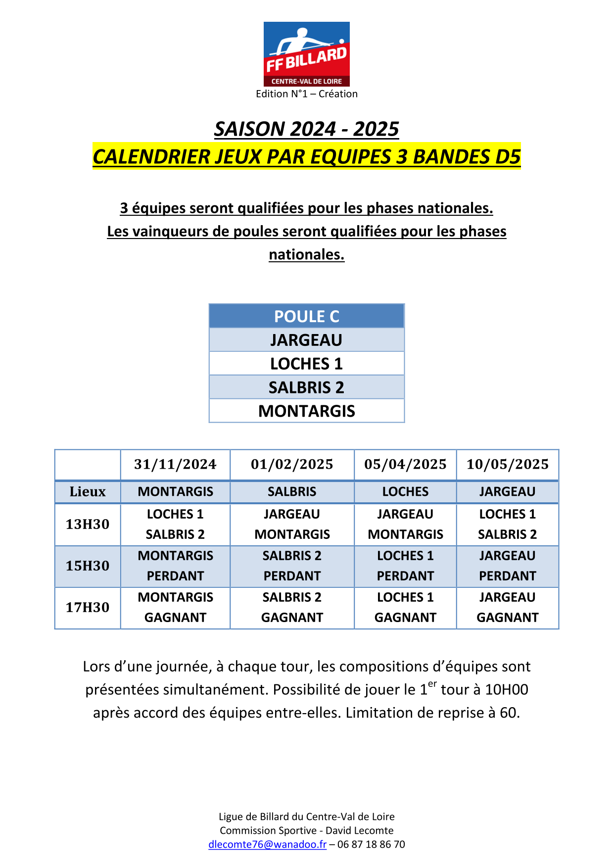 Calendrier 3B D5 C V1 Saison 2024 25 1